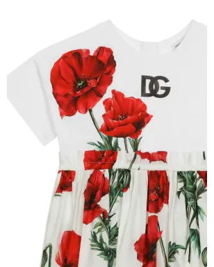 Dolce & Gabbana Kids フローラルプリント ジップファスナー付きドレス - ホワイト - サムネイル3