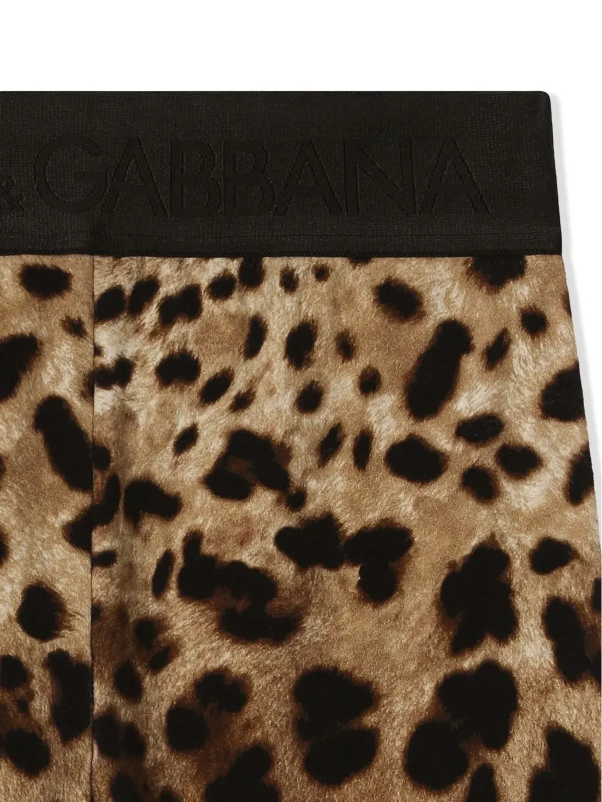 Dolce & Gabbana Kids Interlock leopard-print cycling shorts - Brown - 画像3