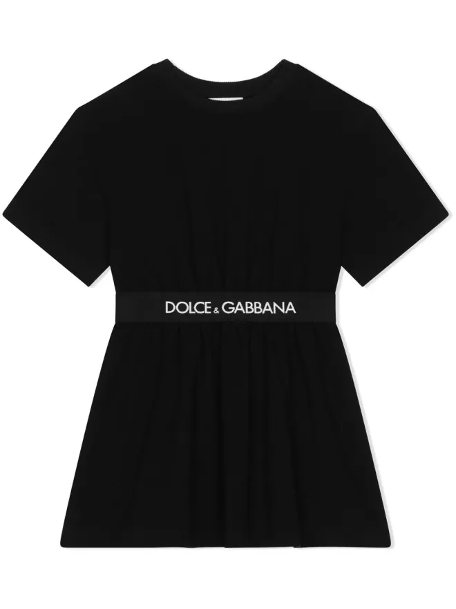 Dolce & Gabbana Kids Dolce & Gabbana Kids インタークロック ロゴ ウエストバンド ドレスの商品画像