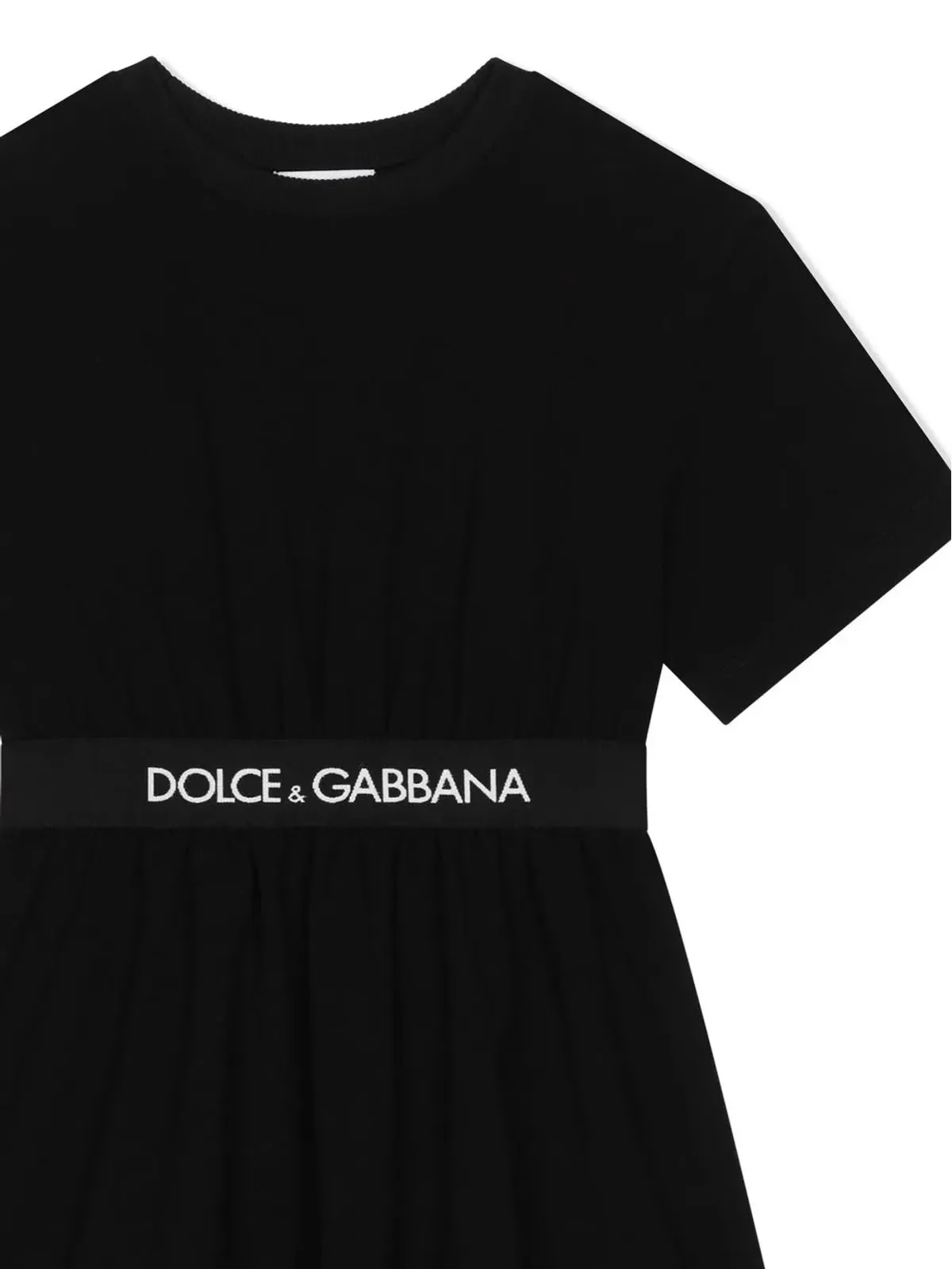 Dolce & Gabbana Kids インタークロック ロゴ ウエストバンド ドレス - 画像3
