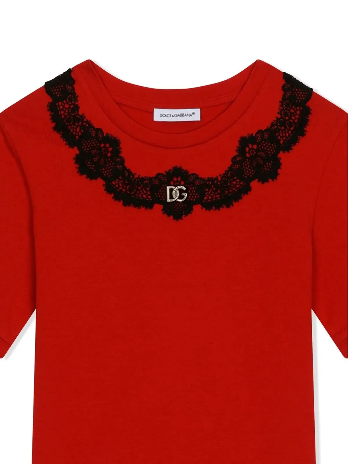 Dolce & Gabbana Kids レースインサート コットン Tシャツ - 画像3