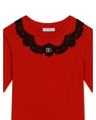 Dolce & Gabbana Kids レースインサート コットン Tシャツ - サムネイル3