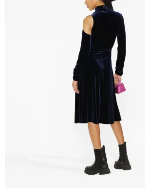 Versace Jeans Couture カットアウトベルベット ラップドレス - サムネイル4
