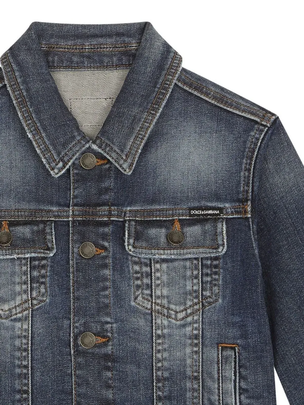 Dolce & Gabbana Kids ボタンアップデニムジャケット ブルー - 画像3