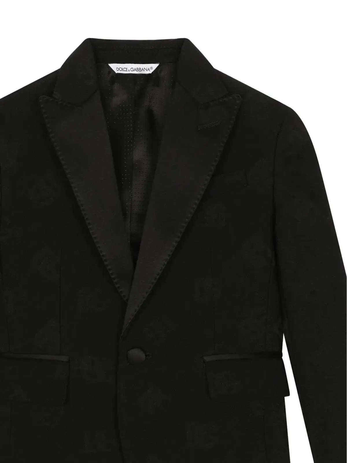 Dolce & Gabbana Kids DGロゴ ジャカード シングルブレスト ブレザー - 画像3