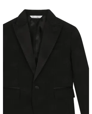 Dolce & Gabbana Kids DGロゴ ジャカード シングルブレスト ブレザー - サムネイル3