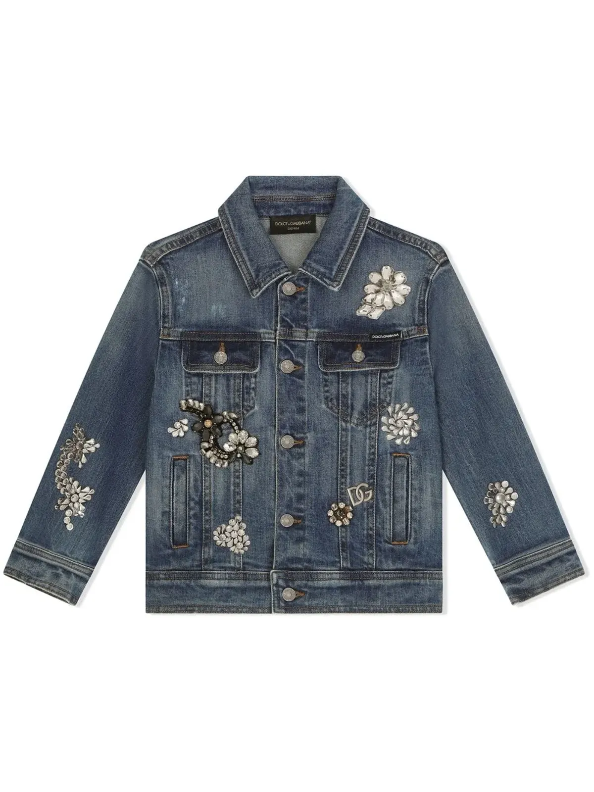 Dolce & Gabbana Kids デニムジャケット（ラインストーン付き） - 画像1