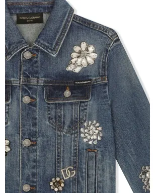 Dolce & Gabbana Kids デニムジャケット（ラインストーン付き） - サムネイル3