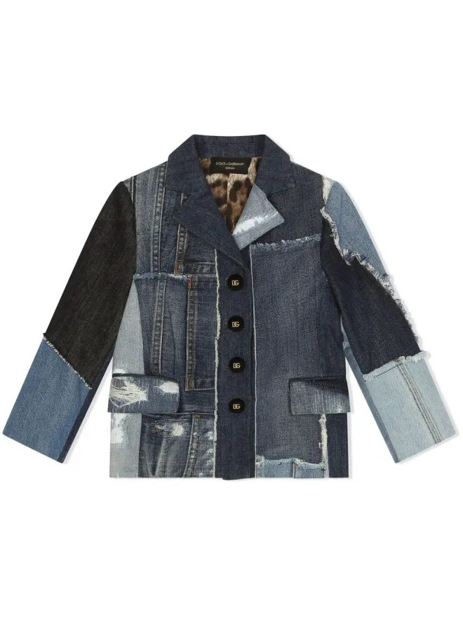 Dolce & Gabbana Kids Dolce & Gabbana Kids パッチワークデニム シングルブレスト ブレザーの商品画像