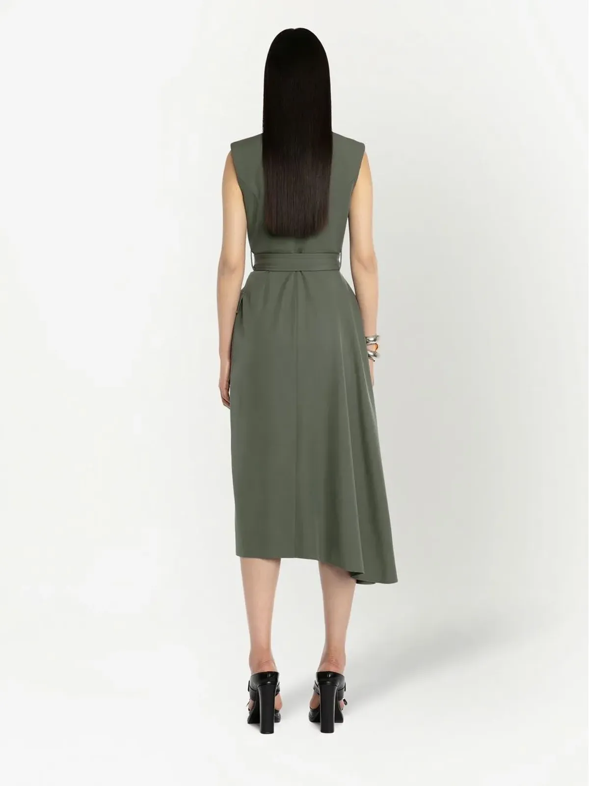 Alexander McQueen テーラードウール ミディドレス - グリーン - 画像4