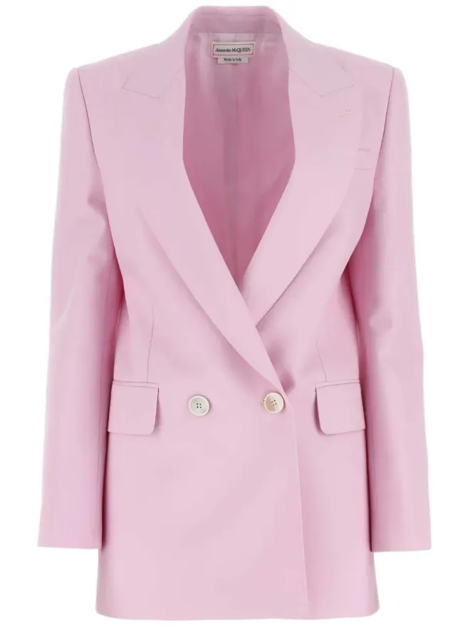 Alexander McQueen Alexander McQueen ダブルブレスト ウールブレザー - ピンクの商品画像