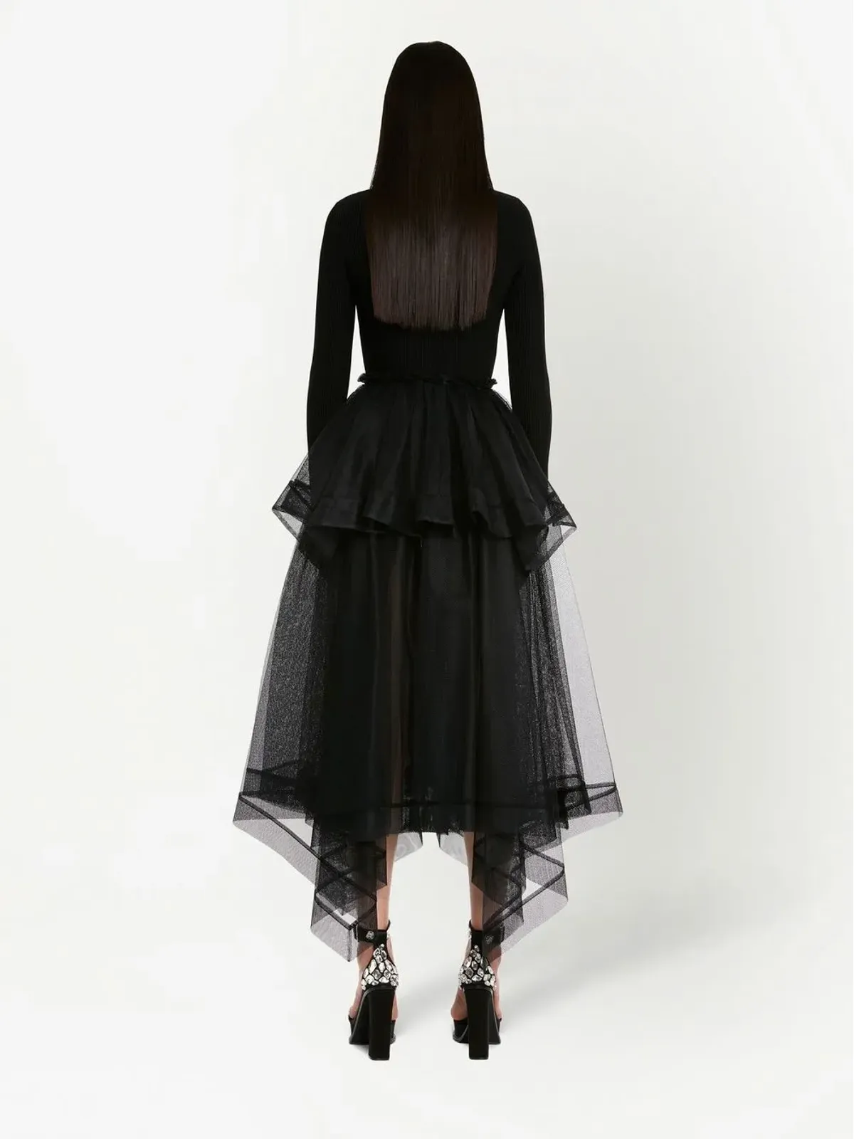 Alexander McQueen アシンメトリックデザイン ティアードスカート - 画像4
