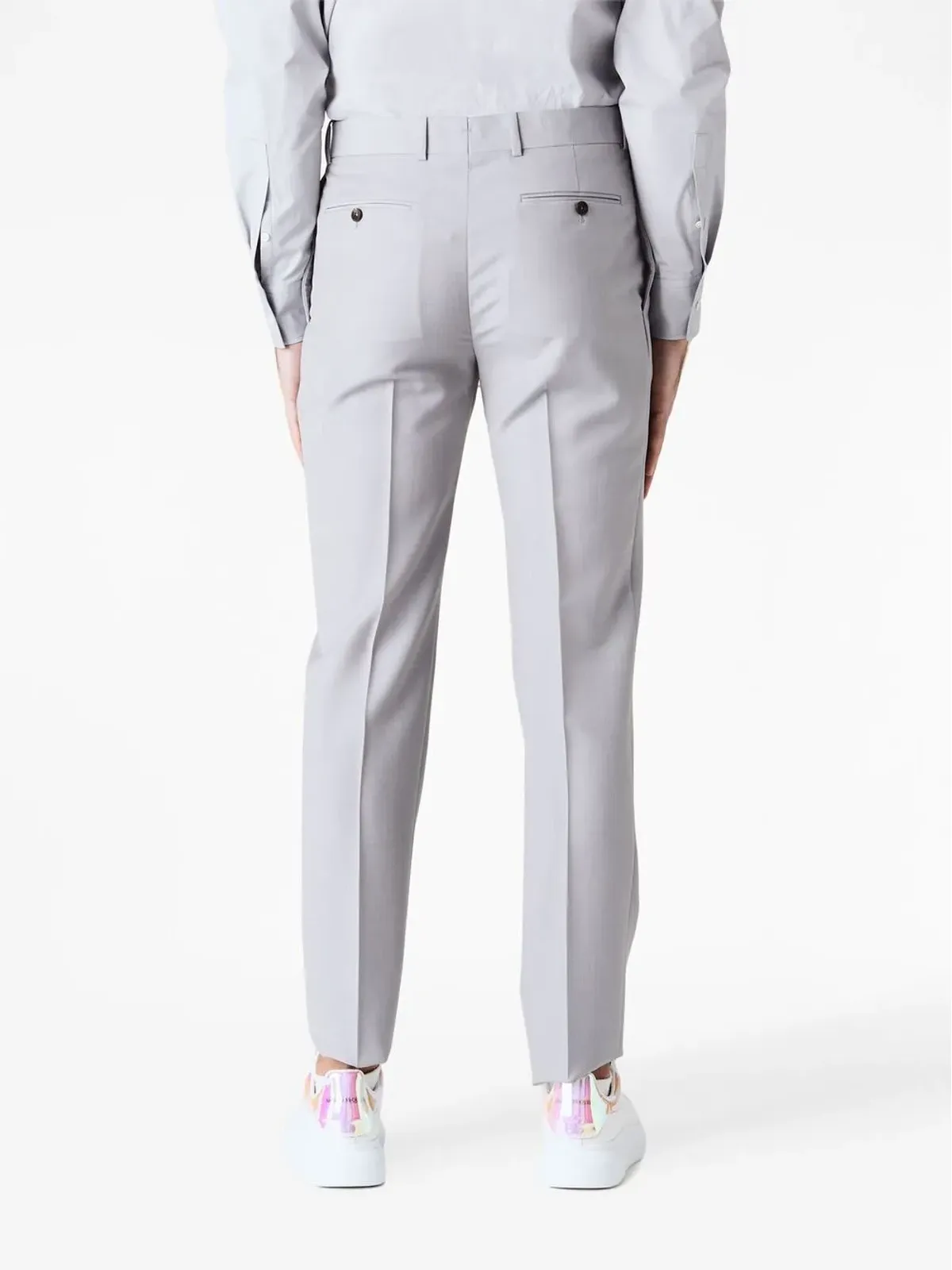 Alexander McQueen テーパードコットンパンツ - Blue - 画像3