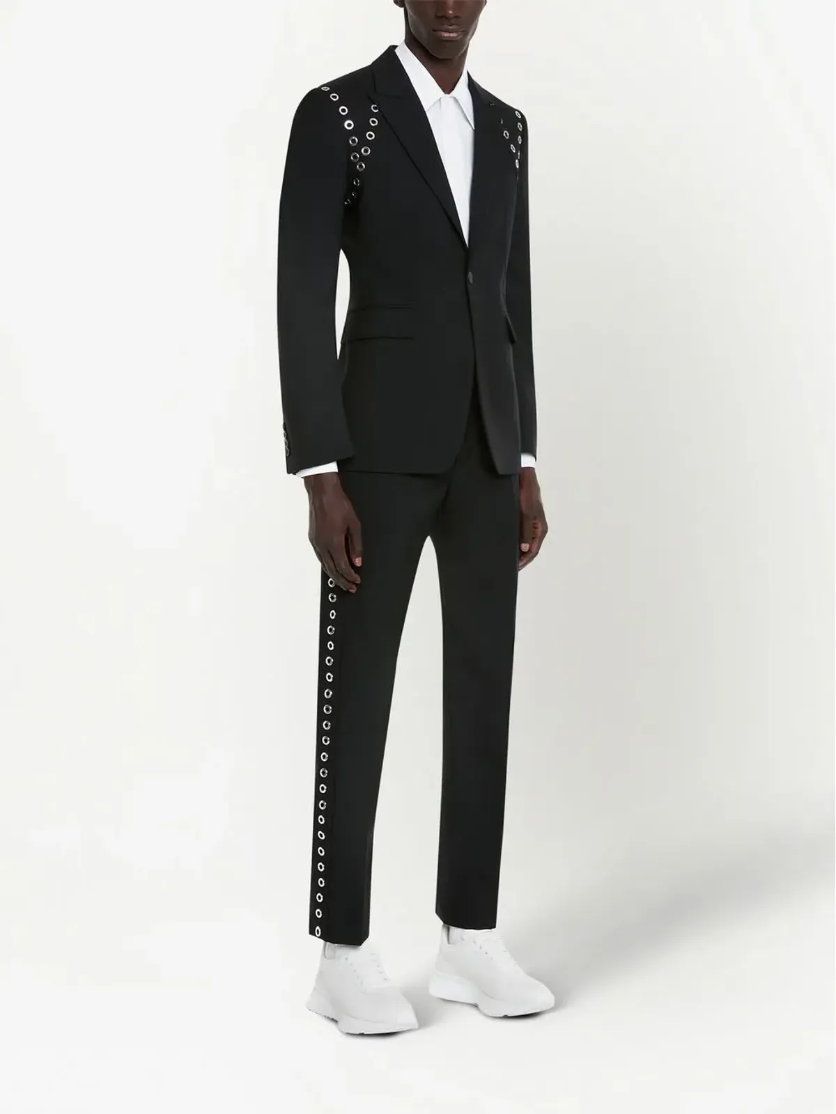 Alexander McQueen アイレットディテール スリムカットパンツ - 画像2