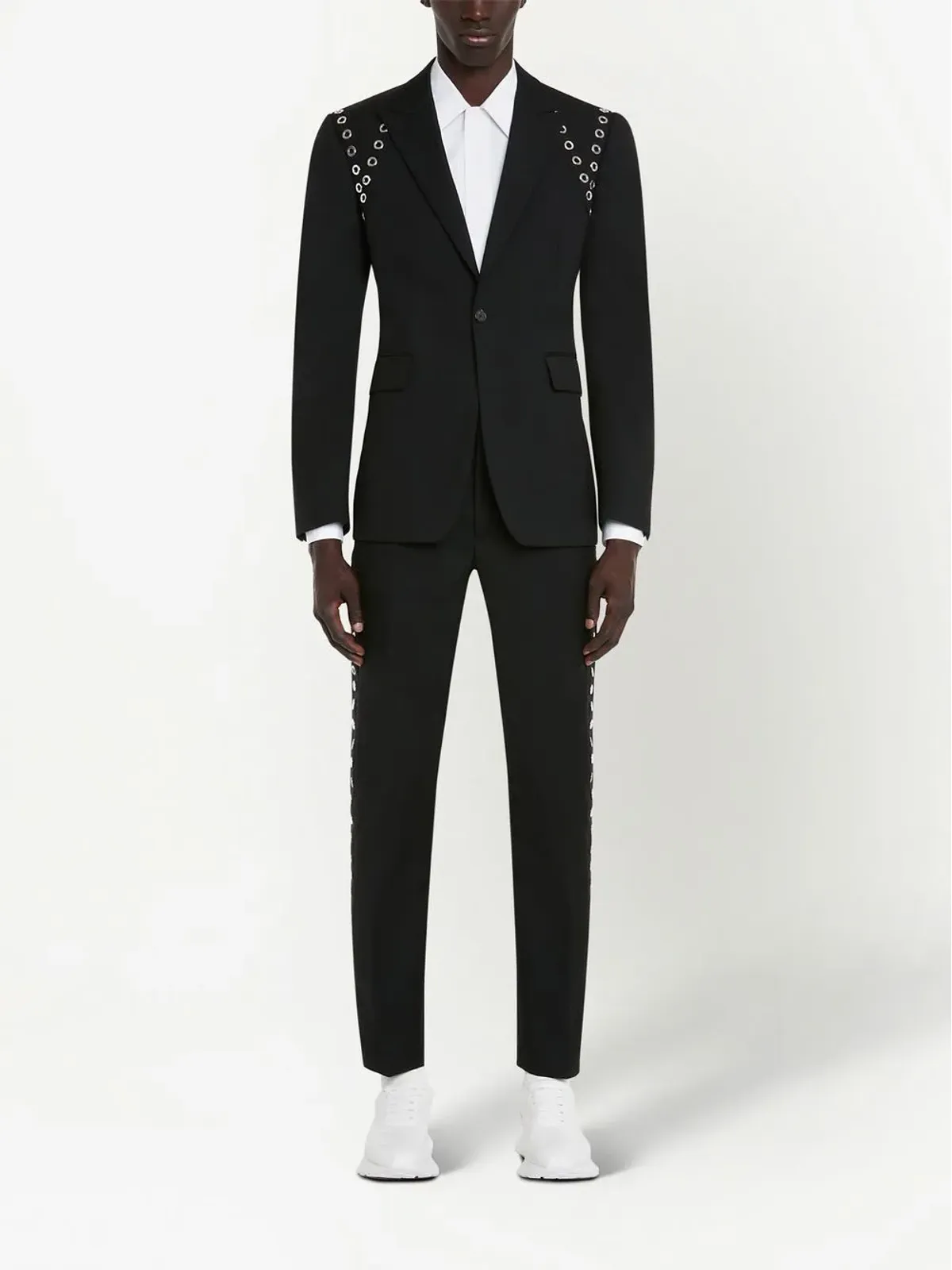 Alexander McQueen アイレットディテール スリムカットパンツ - 画像3