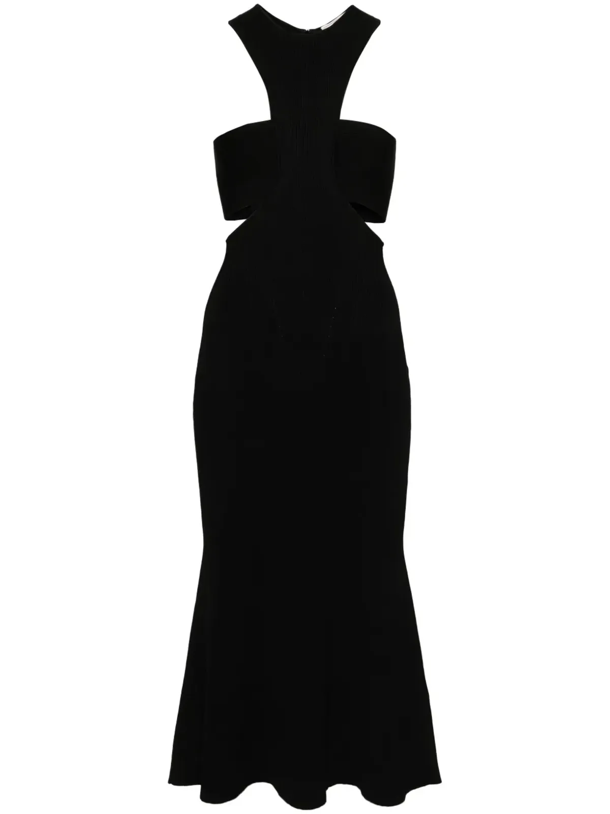 Alexander McQueen スラッシュハーネス ミディドレス（ブラック） - 画像1