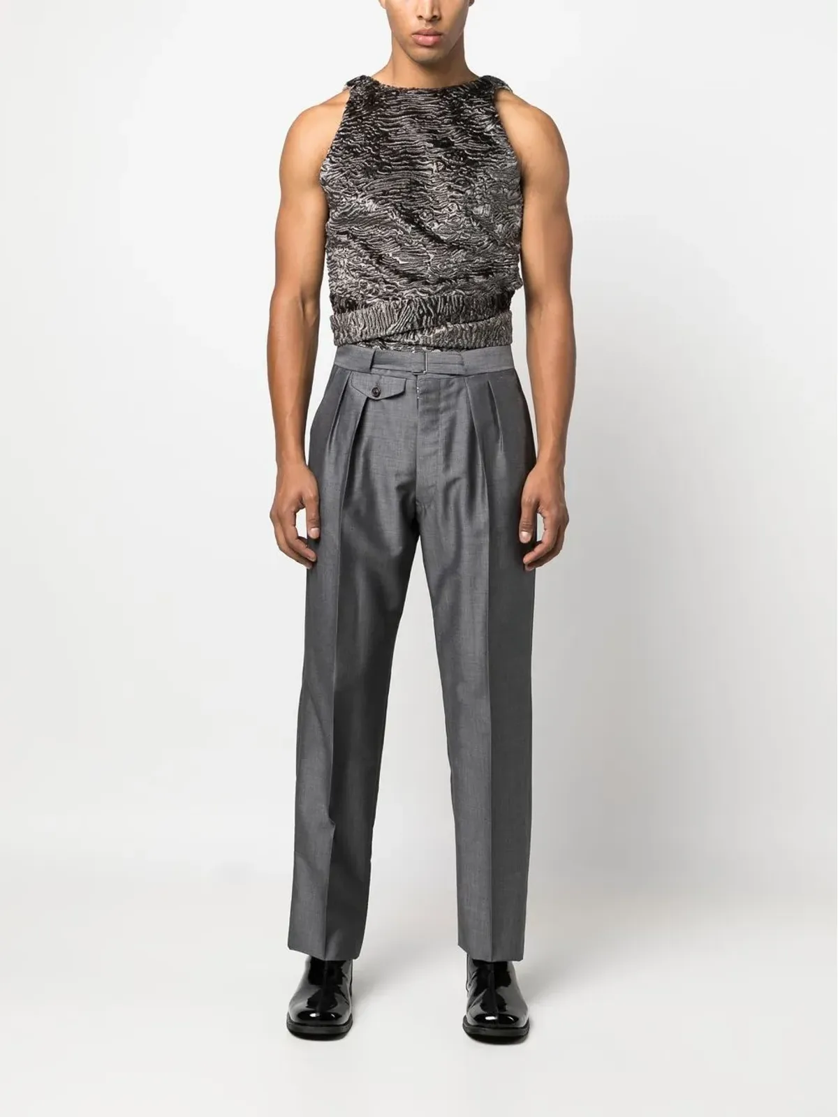 Maison Margiela ベルト付きテーパードパンツ - 画像2