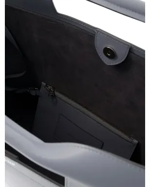 Alexander McQueen スクエア レザートート - グレー - サムネイル4