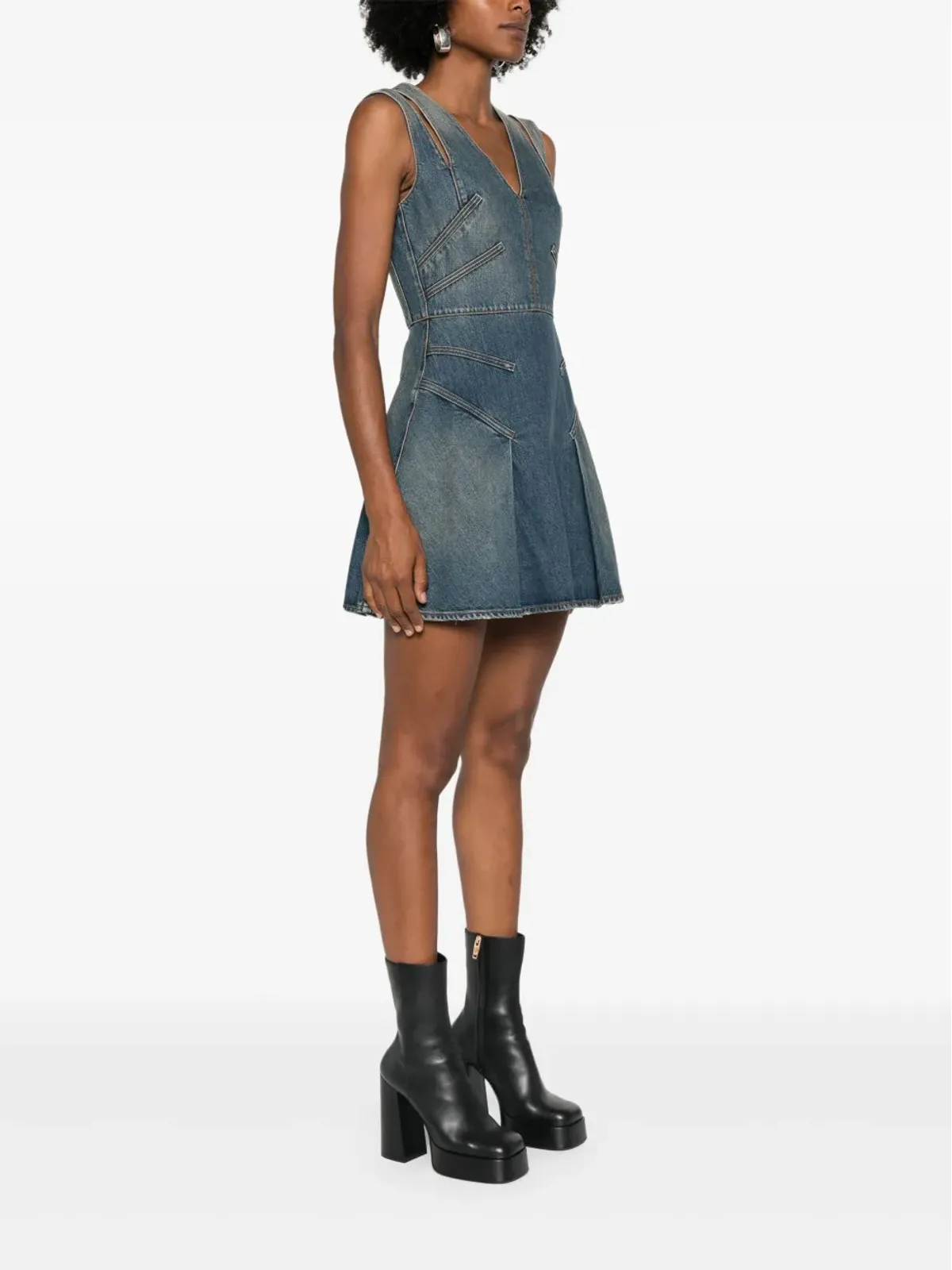 Alexander McQueen デニムミニドレス ブルー - 画像3