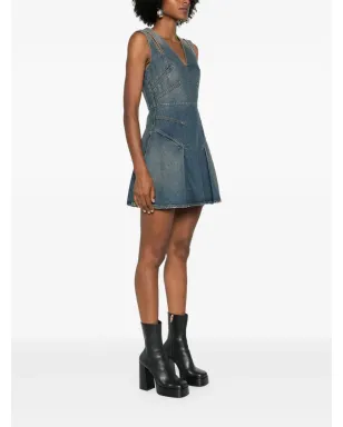 Alexander McQueen デニムミニドレス ブルー - サムネイル3