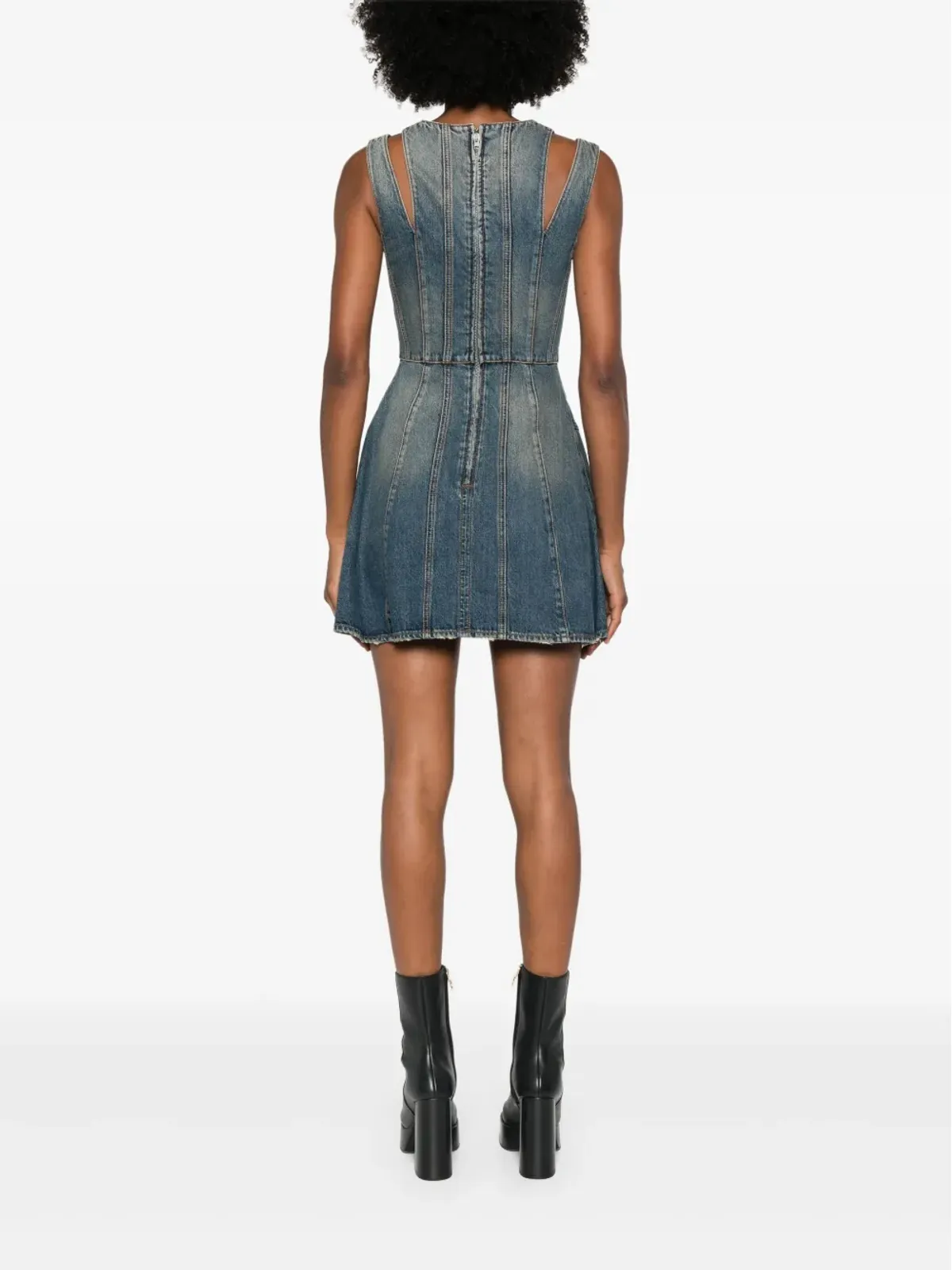 Alexander McQueen デニムミニドレス ブルー - 画像4