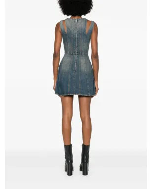 Alexander McQueen デニムミニドレス ブルー - サムネイル4