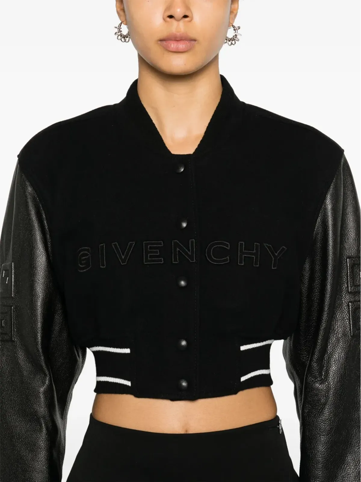 Givenchy クロップドボンバージャケット ブラック - 画像5