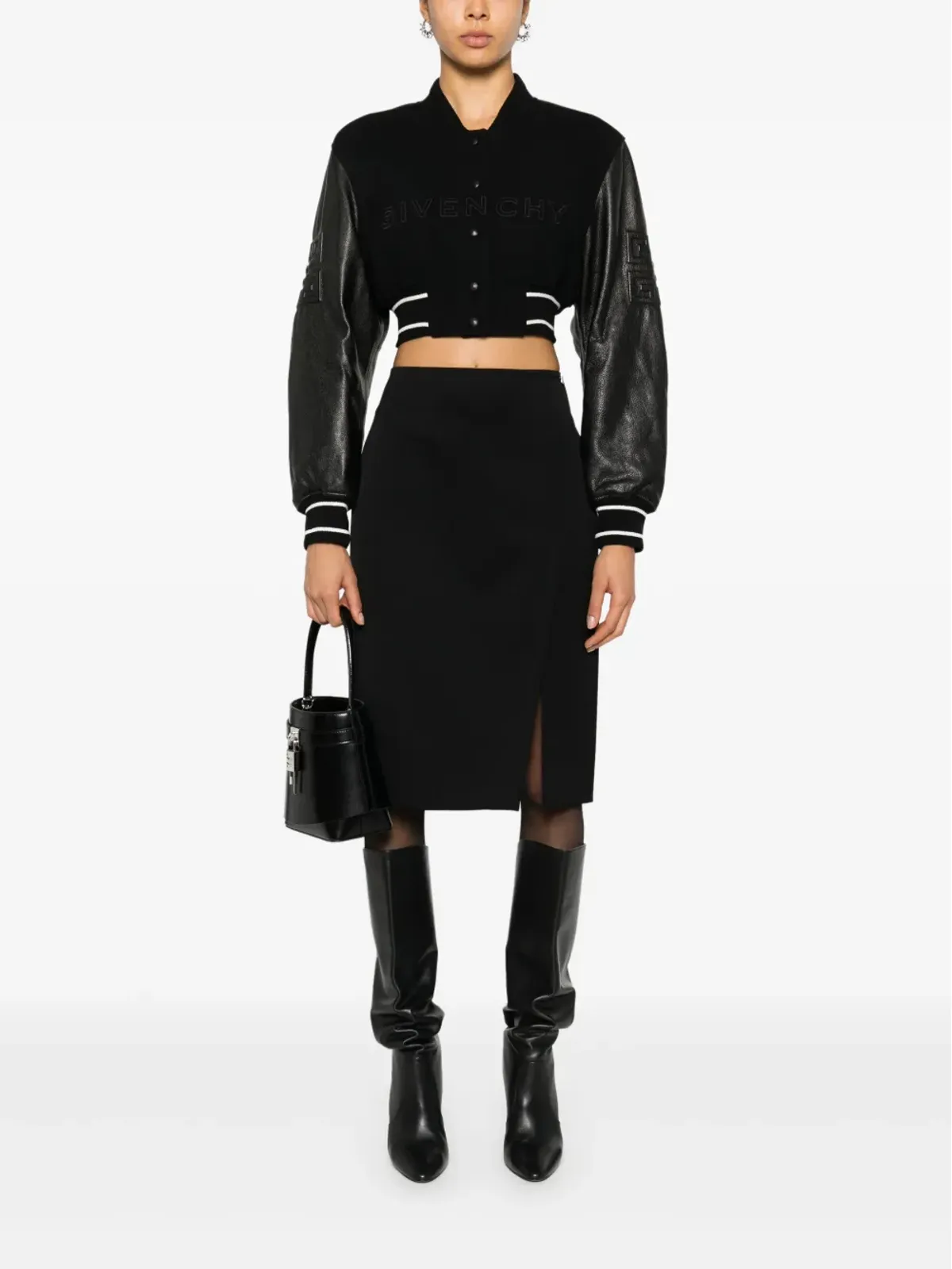 Givenchy クロップドボンバージャケット ブラック - 画像2