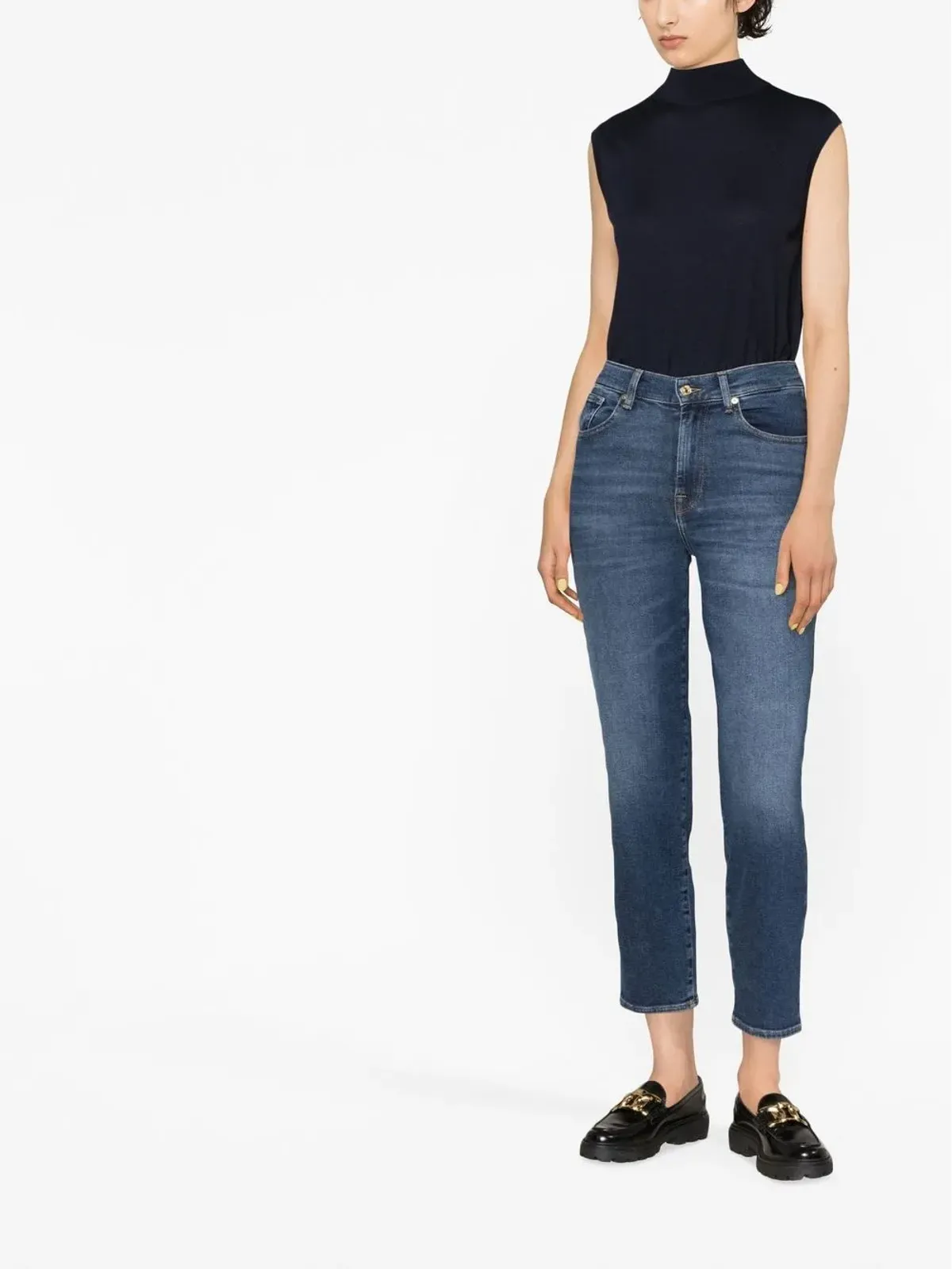 7 For All Mankind スキニークロップドジーンズ - 画像3