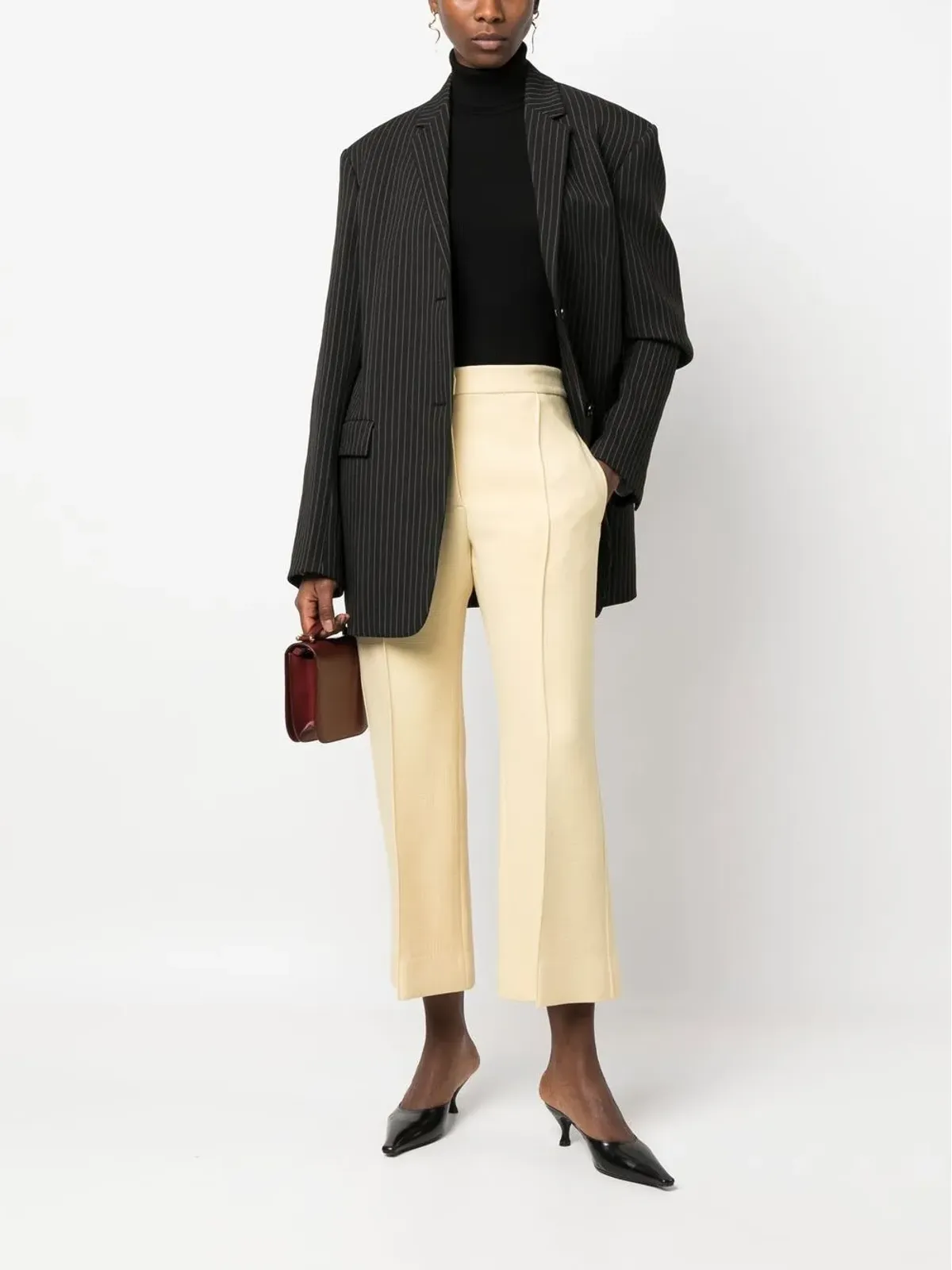Jil Sander フレアクロップドパンツ イエロー - 画像2