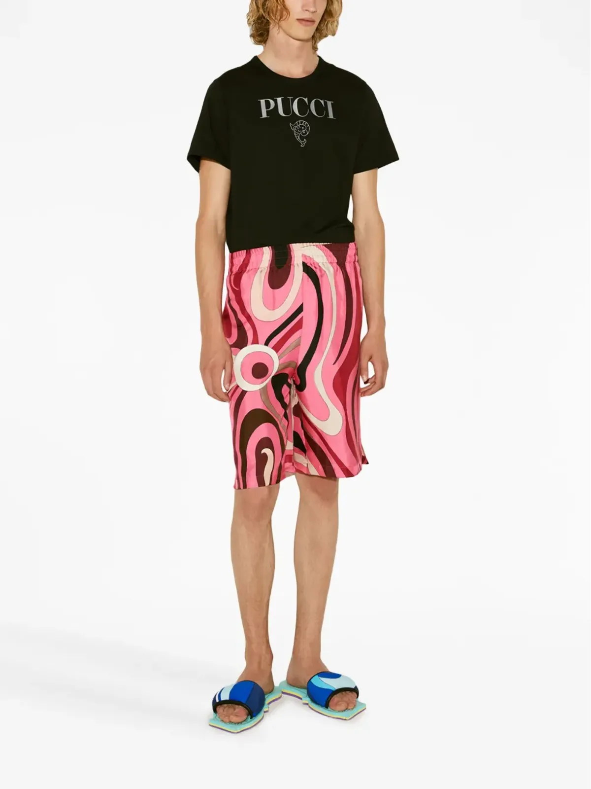 PUCCI アブストラクトプリント ベルマーダショーツ - 画像2