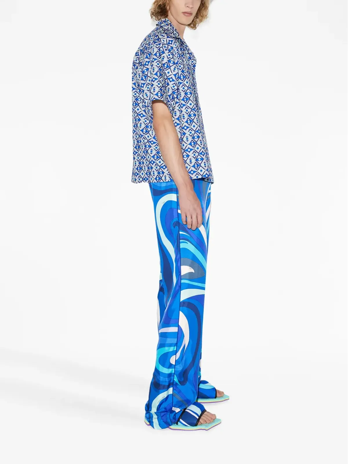 PUCCI 幾何学模様のプリント半袖シャツ - 画像3