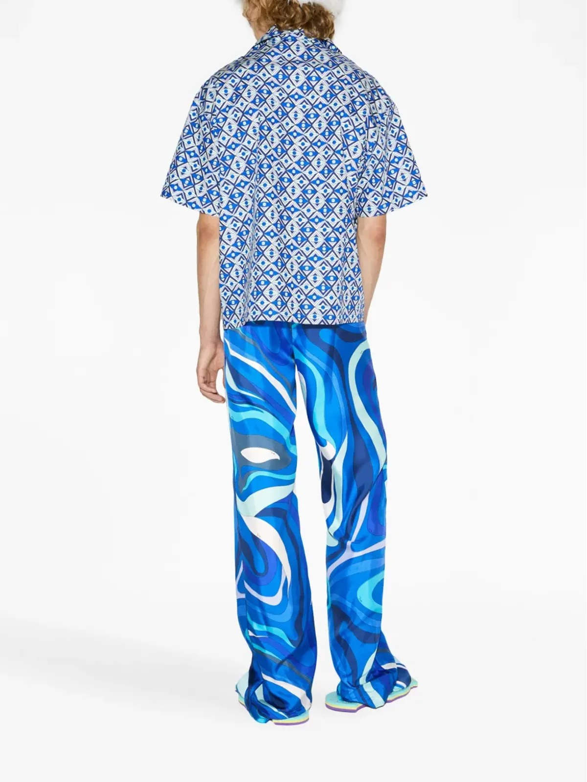 PUCCI 幾何学模様のプリント半袖シャツ - 画像4