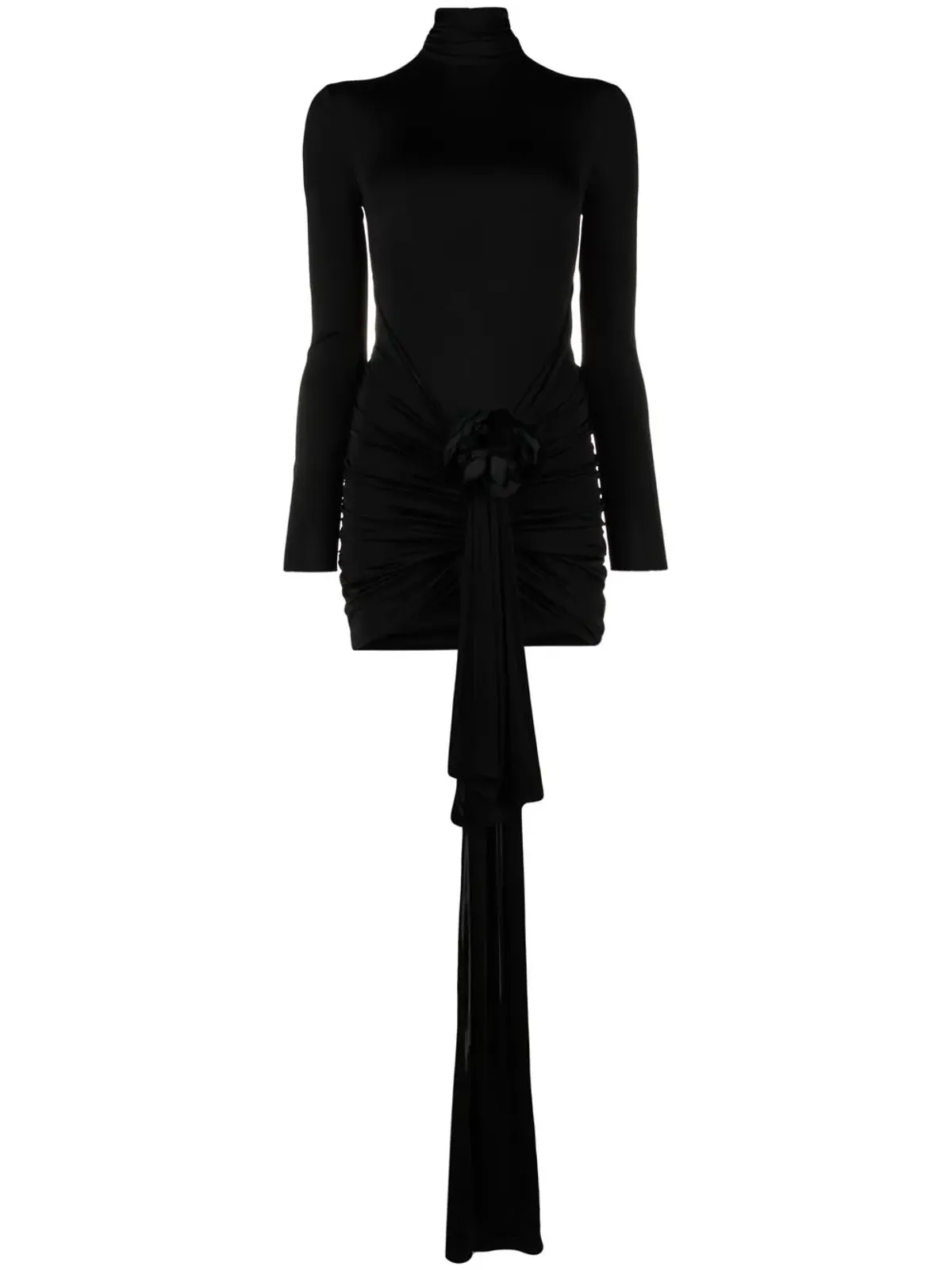 Saint Laurent ローズアップリケ付きミニドレス - 画像1