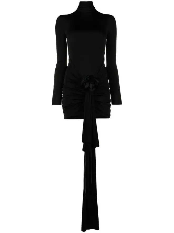 Saint Laurent Saint Laurent ローズアップリケ付きミニドレスの商品画像