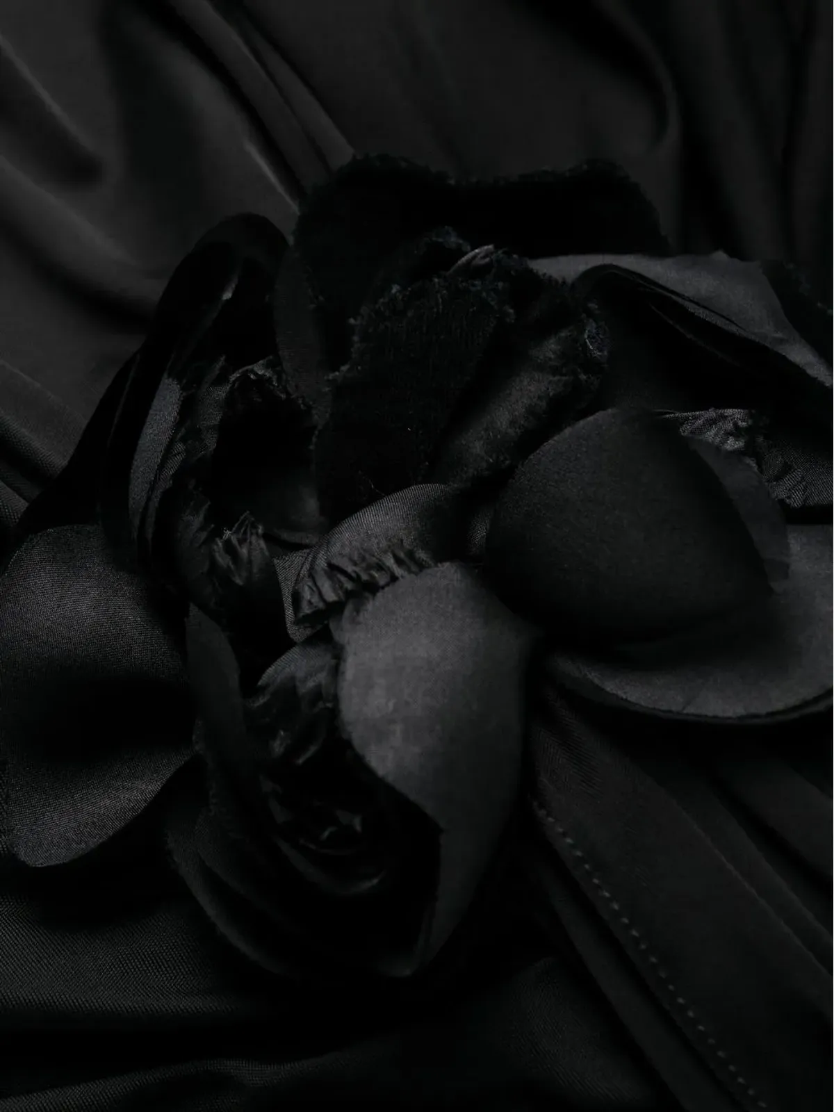Saint Laurent ローズアップリケ付きミニドレス - 画像5