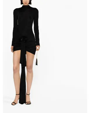 Saint Laurent ローズアップリケ付きミニドレス - サムネイル2