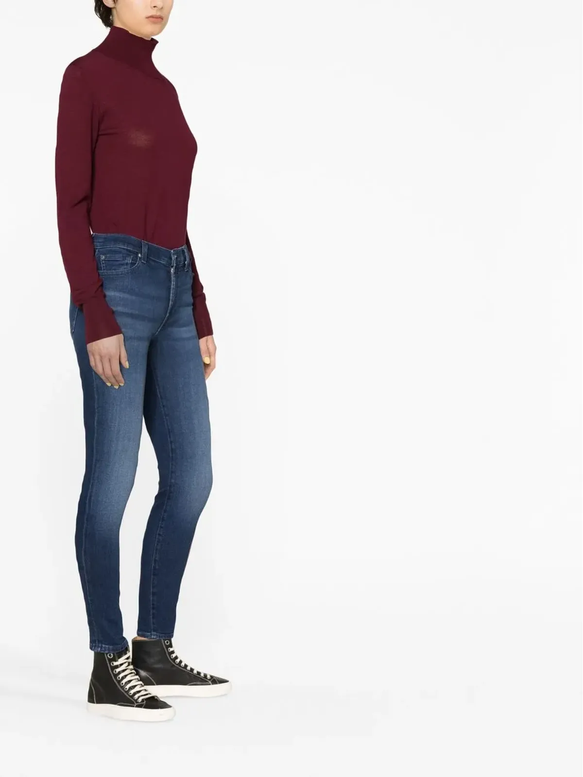 7 For All Mankind フェード加工のスキニージーンズ - 画像3