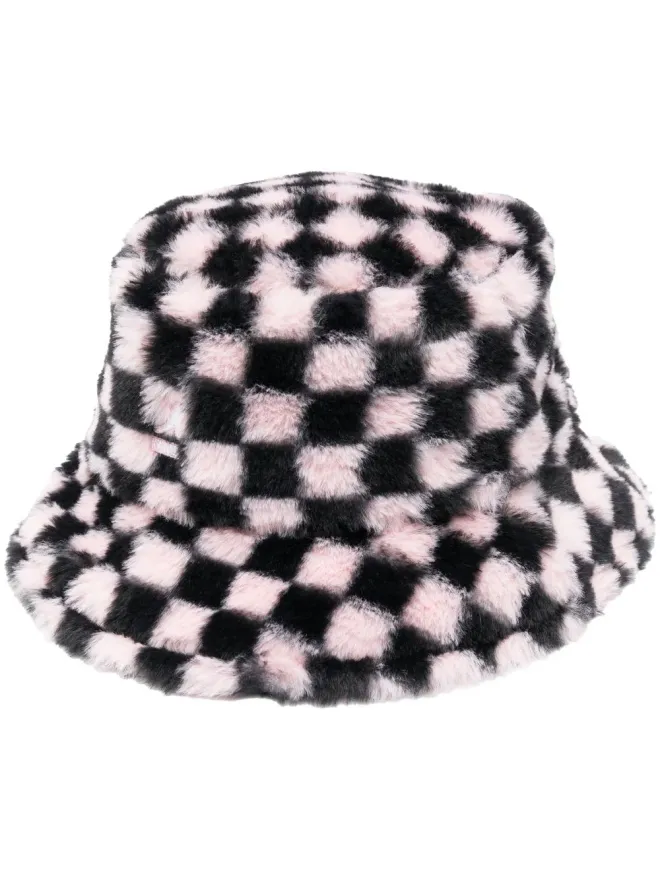 Kangol Kangol チェッカーボード柄フェイクファーハットの商品画像