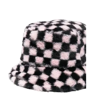 Kangol チェッカーボード柄フェイクファーハット - サムネイル2