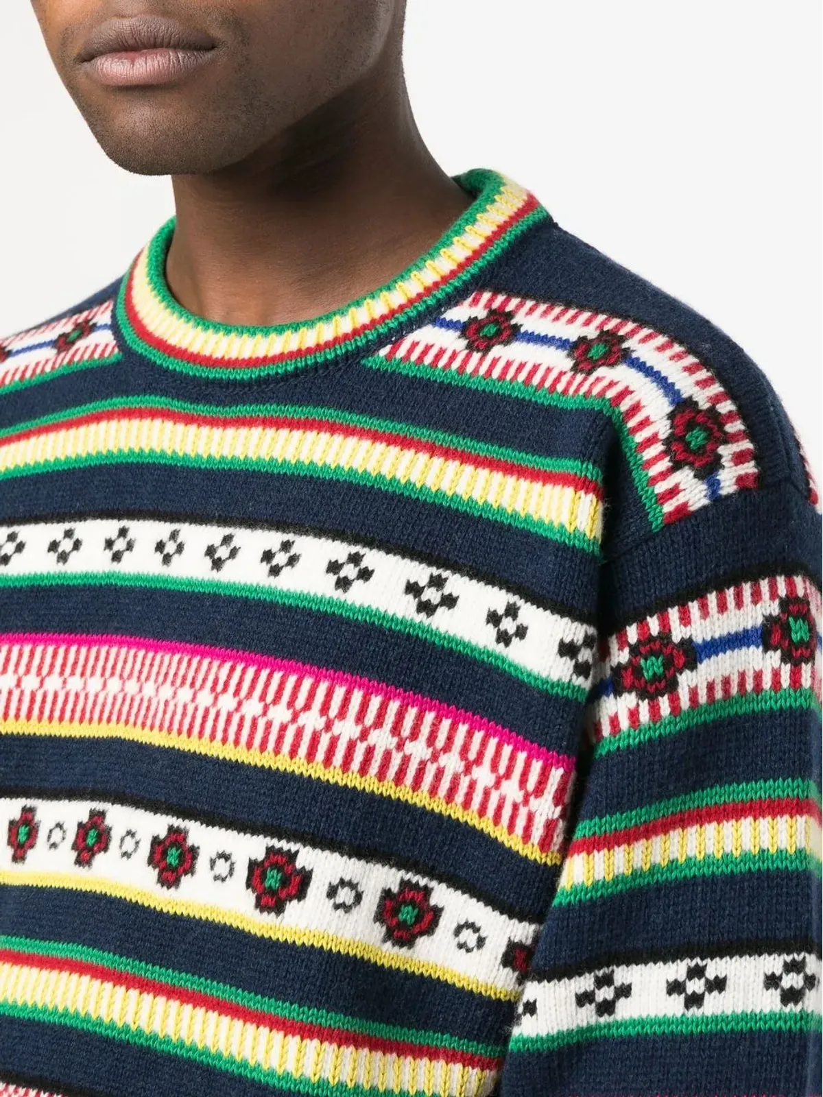 Kenzo ストライプ ウールコットン混紡 ジャンパー ブルー - 画像5