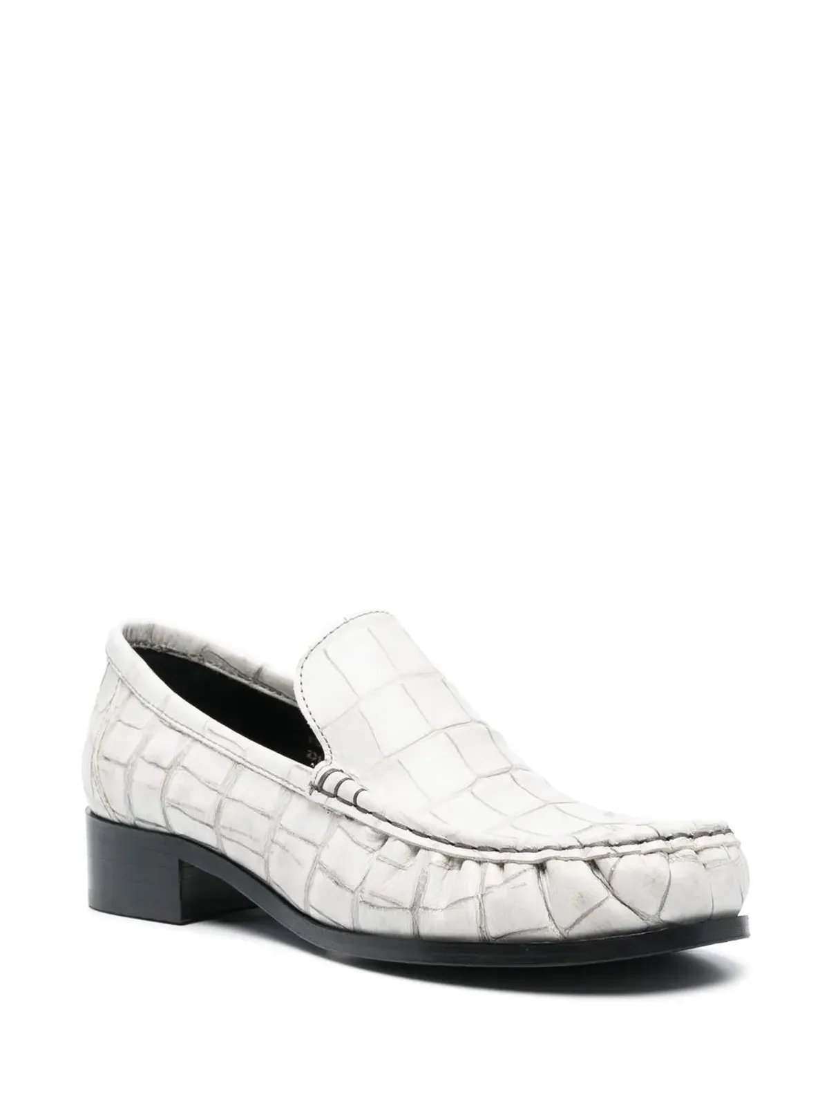 Acne Studios ブロックヒール レザー ローファー - White - 画像2