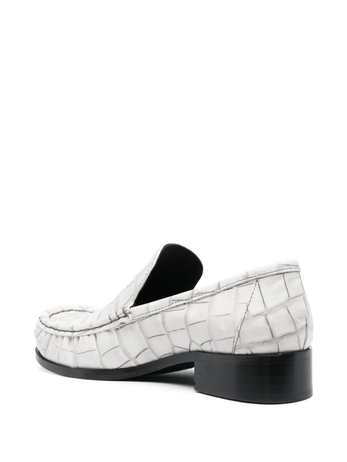 Acne Studios ブロックヒール レザー ローファー - White - 画像3