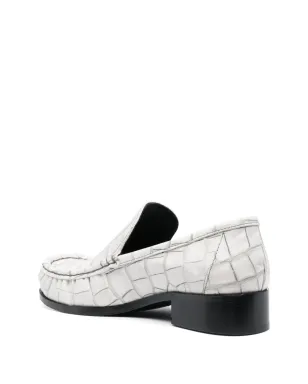 Acne Studios ブロックヒール レザー ローファー - White - サムネイル3