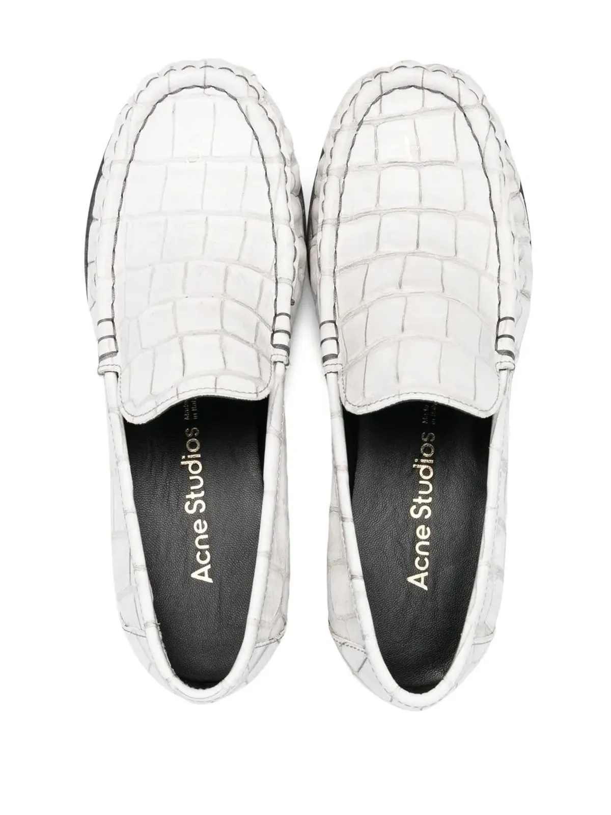 Acne Studios ブロックヒール レザー ローファー - White - 画像4