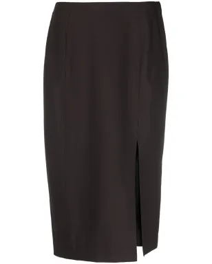 Christian Dior Pre-Owned ブラウンのサイドスリットミディスカート - サムネイル1