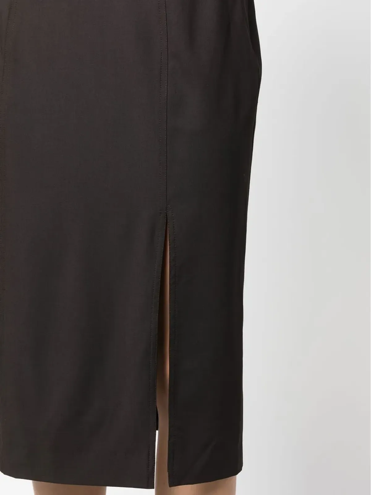 Christian Dior Pre-Owned ブラウンのサイドスリットミディスカート - 画像5