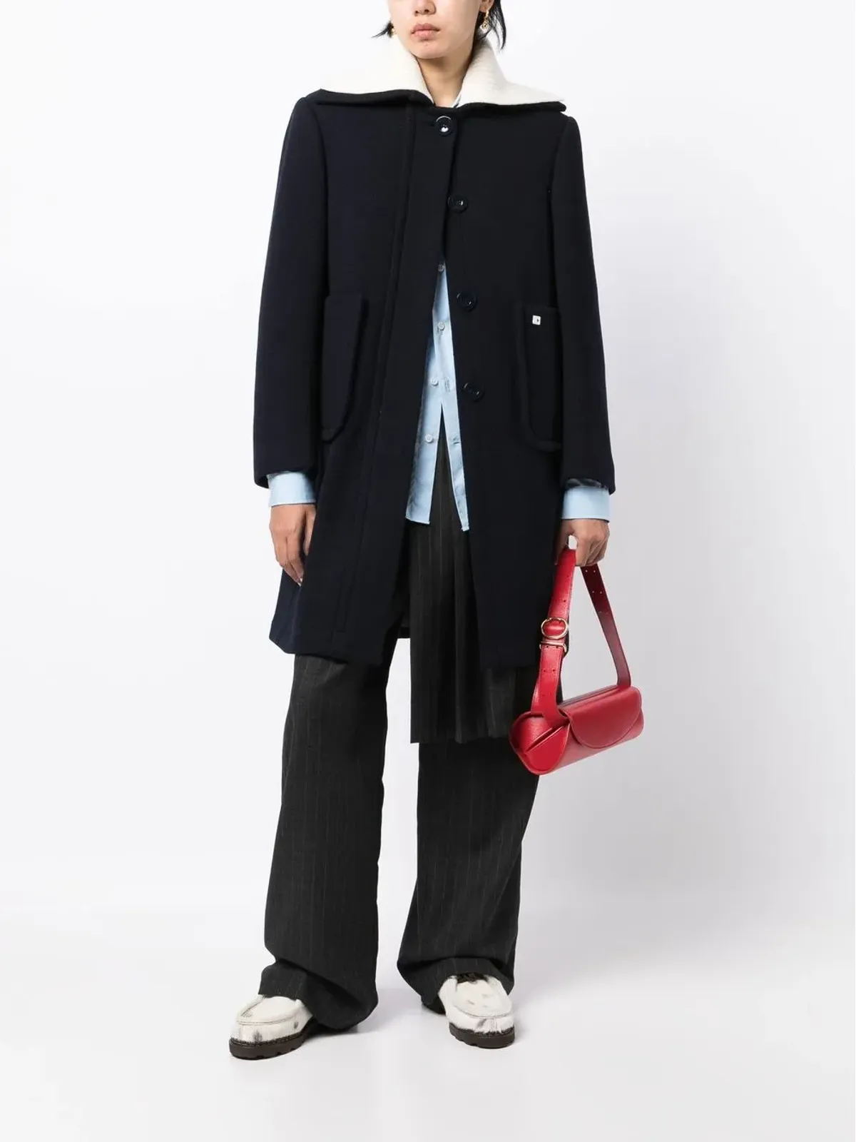 Low Classic ワイドカラーのシングルブレストコート - 画像2