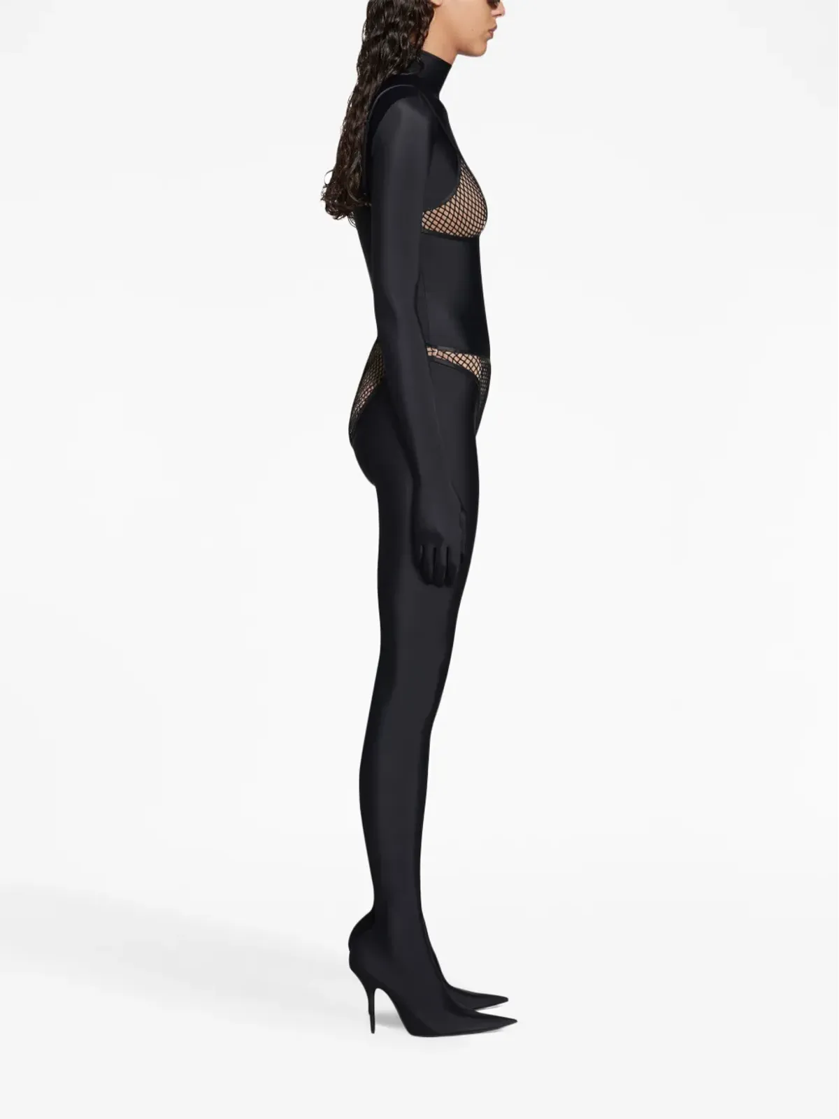 Balenciaga メッシュディテール トライアングル ブラ - ブラック - 画像4