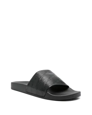 Balenciaga BB-monogram leather pool slides - Black - サムネイル2